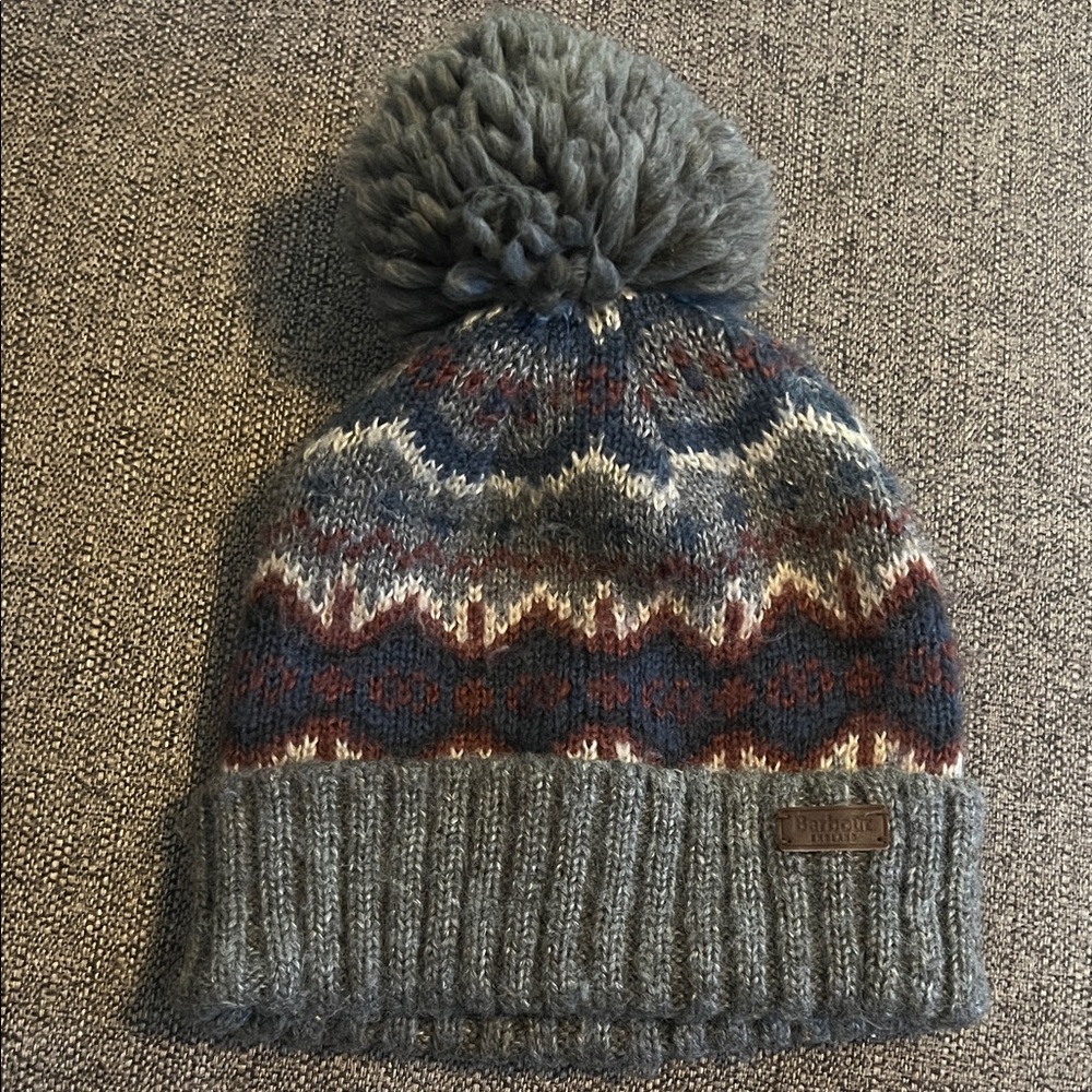 Barbour Fair Isle Beanie Pom Pom Hat
